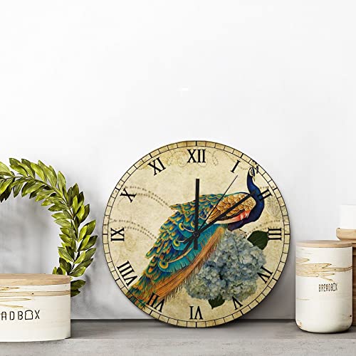 Horloge murale vintage bleu sarcelle deco pour salon cuisine et chambre
