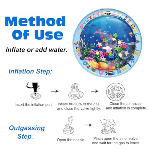 BSITSSS Wassermatte Katze, Wasserspielmatte Katze Verdickte, Wassermatte für Katzen Rund Feel Cool Komfort, Water Sensor Play Mat Cat Aufblasbare, Aquarium Themen Katzen Wassermatte für Haustier