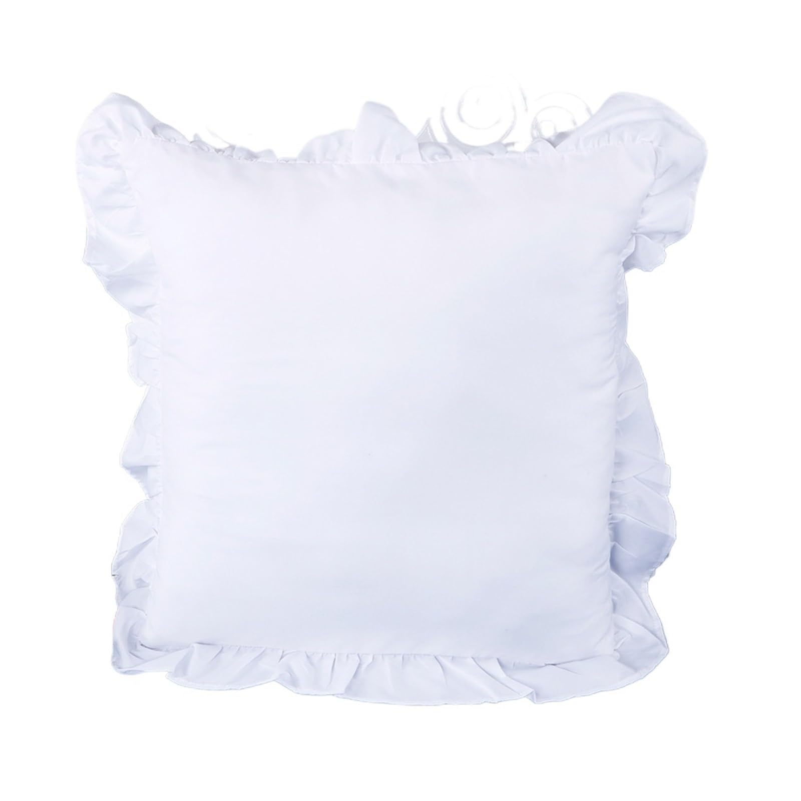 LYXYGMV 1 Pc Ruffled Pillowcase Core Envelope Pillow Shams Soft Breathable Non Shrinking For the Bedroom(White,45x45cm No Pillow)