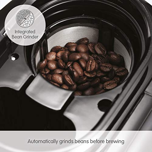 Morphy Richards 162100 Bean to Cup Grind and Brew Coffee Machine, Glass, 600 W, Black/Brushed 5 Gallery Image Morphy Richards 162100 Bean to Cup Grind and Brew Coffee Machine, Glass, 600 W, Black/Brushed 5 Gallery Image