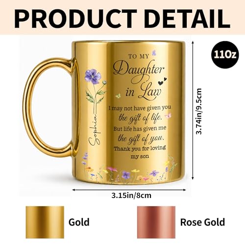 Taza metálica personalizada para nuera 11 onzas miniatura 7