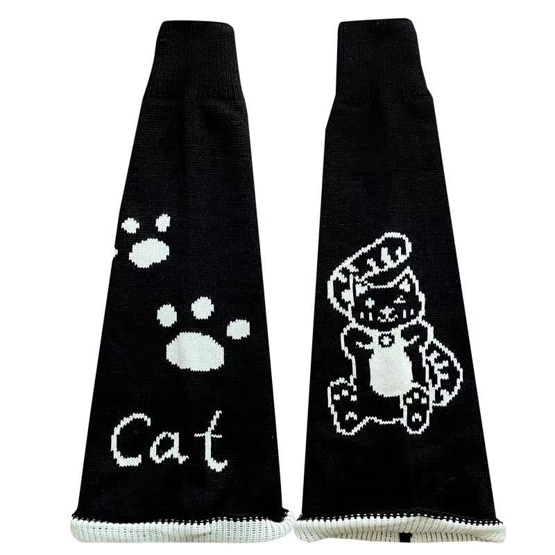 Image of WODECASA Girls Kawaii Leg Warmers Knitted Flared Leg Sleeves Goth Crochet Baggy Cuff Ankle Heap Socks