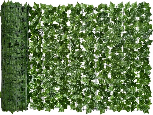 Artificial Ivy Privacy Fence Screen Faux Ivy Leaf Panels for Outdoor Decor UV-Protected Greenery Wall Backdrop for Garden Balcony Backyard Fence Patio & Privacy Hedges 300x100cm