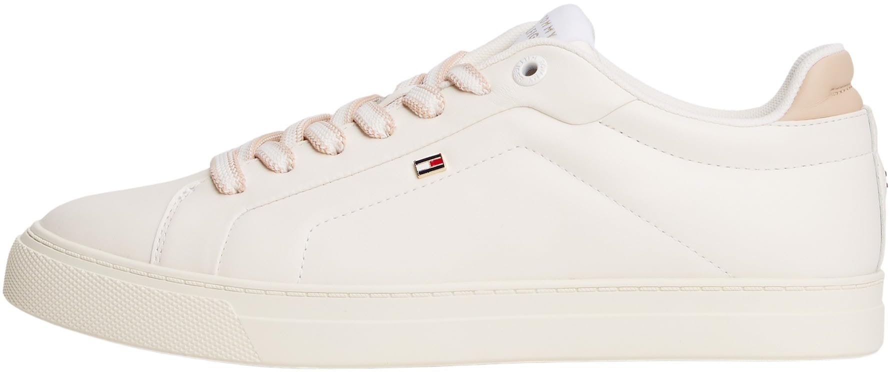 Tommy Hilfiger Women's Icon Court Leather Cupsole Trainers, Off-White (Ancient White), 2.5