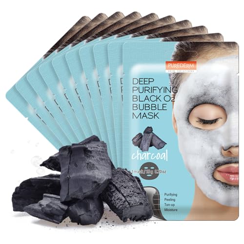 Purederm Charcoal Bubble Face Mask, Deep Cleansing and Purifying ...