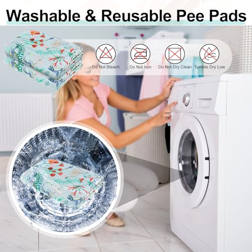 Image of BEAUTYZOO Reusable Puppy Pads,Washable Pee Pads for Dogs,Non Slip Wee Wee Pad for Potty Training,Thick Heavy Absorbent Underpads for Playpen,Bed,Sofa,Crate,Whelping,Travel & Outdoor Spring, 24 inch x 36 inch