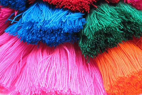 Handmade thread cotton tassel, Yarn tassel, Lisu rope, Bell & accessories. DIY craft supplied are perfect for jewelry making, clothing, home decorations and other crafty things you can create (FL63) - Thumbnail 3