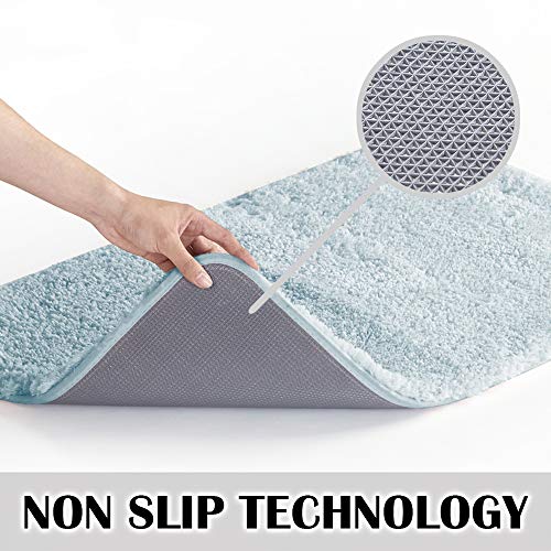 Suchtale Bathroom Rug Non Slip Bath Mat For Bathroom (16 X 24, Light Blue) Water Absorbent Soft Microfiber Shaggy Bathroom Mat Machine Washable Bath Rug For Bathroom Thick Plush Rugs For Shower #TOP2