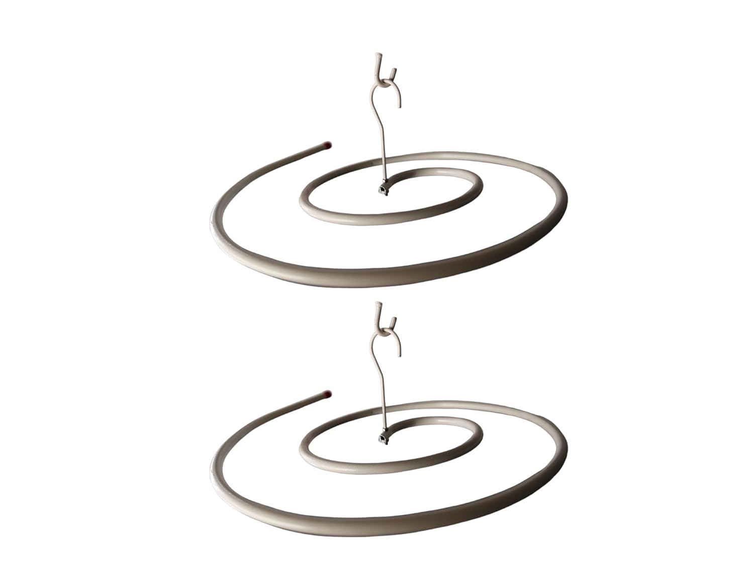 Spiral Round Clothes Drying Hanger for Bed Sheets, Blankets and Towels, Foldable, Iron, White, Set of 2-image-49
