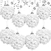 Christmas Ball Ornaments White Pinecone Hanging Ornament Artificial Christmas Tree Ornaments Glitter Christmas Flower Ornaments Faux Flowers Ornaments for Xmas Decor (8 Pieces,3.15, 2.36 Inch)