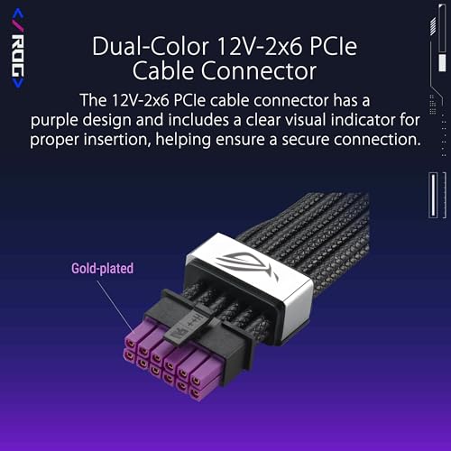 ASUS ROG Equalizer 12V-2x6 PCIe Power Cable | ATX 3.1, PCIe 5.1, Lowers Connector Temperatures, Maintains Stable Thermal Performance, Enhanced Graphics Card Protection - image 8