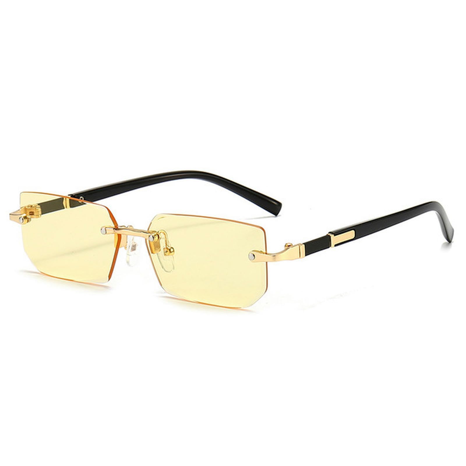 NOGRAX Okulary przeciwsłoneczne Rimless Prostokąt Moda Popularne Kobiety Mężczyźni Odcienie Małe kwadratowe Okulary przeciwsłoneczne