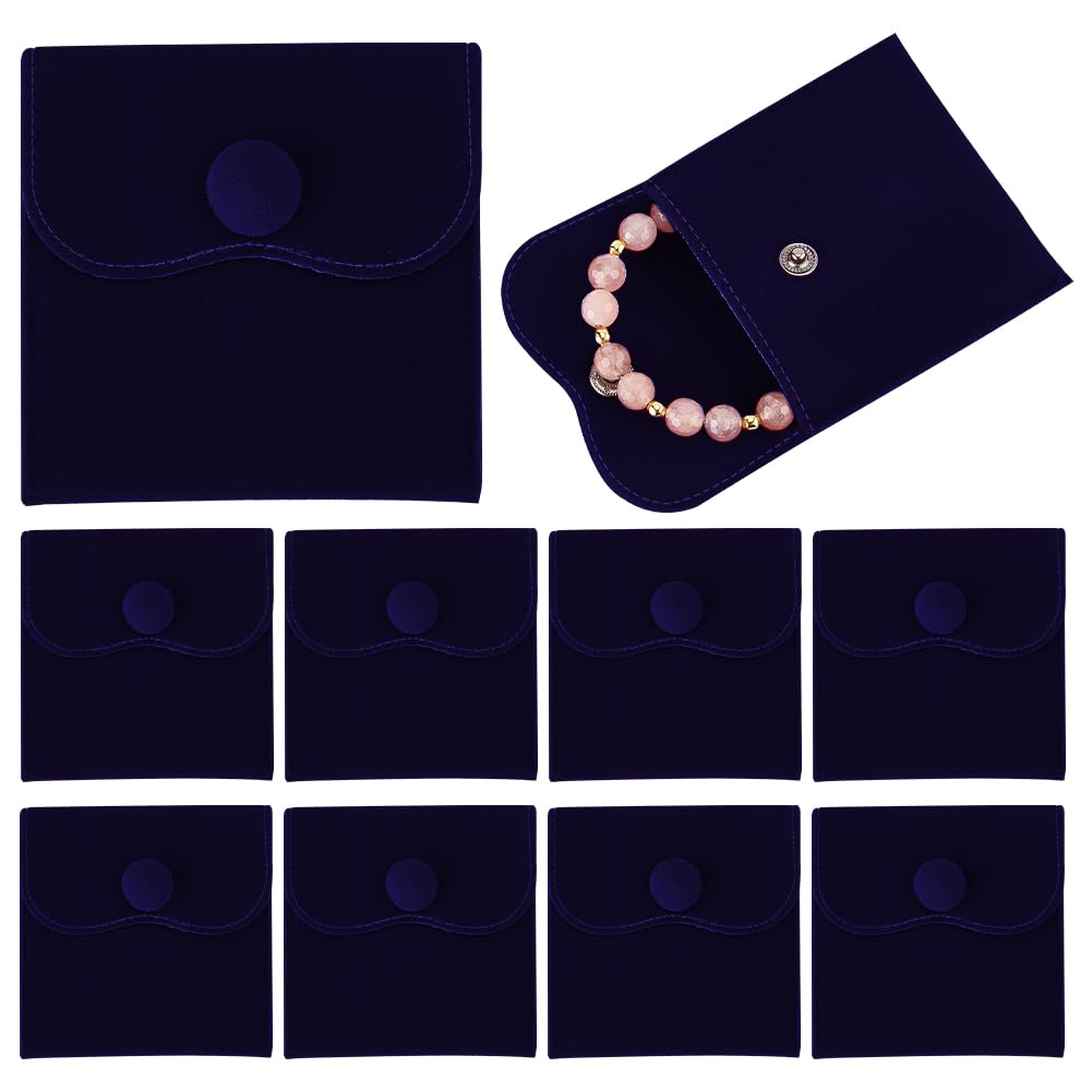 Bolsas De Terciopelo Para Joyería - 24 Unidades - 7.1x7.4 Cm - Botón A Presión - Color Beige Claro