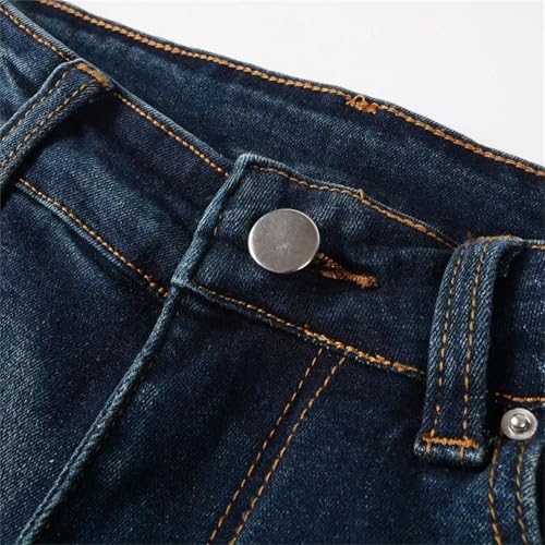 Mnjyihy Men's High-Street Slim-Fit Skinny Jeans Distressed Button Fly Stretch Straight Leg Skinny Denim Pants3