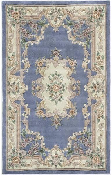 CARPET DARBAR New Handmade Premium Area Rug Aubusson Design, Luxury Wool Crafted Non- Slip Bedroom Rug, Dining Room, Hallway Entryway Carpet, Woolen