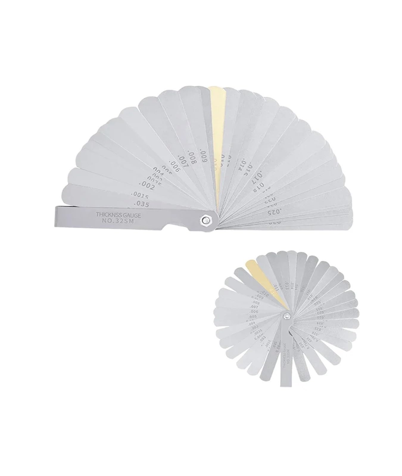 Calibre de Espesores Juego de espesores métricos de 32 hojas, 0,0015-0,035 pulgadas/0,04-0,88 mm(32 pieces)