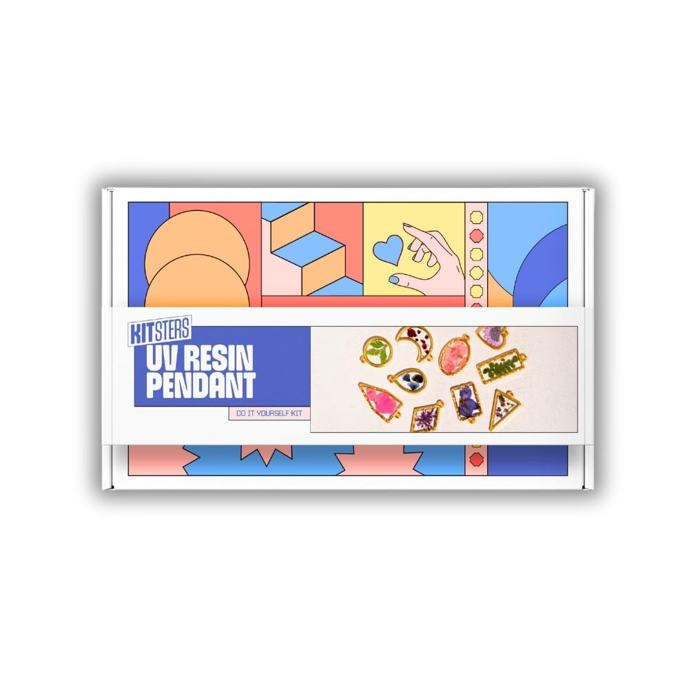 KITSTERS DIY UV Resin Pendant Kit | 5-10 Aesthetic Jewellery - Necklace - Bracelet - Locket | Epoxy Resin with Moulds | Birthday Gifting - Play Date - Kids & Adult Activity | Video Workshop Included (B0CQTL1QT8) Amazon Price History, Amazon Price Tracker