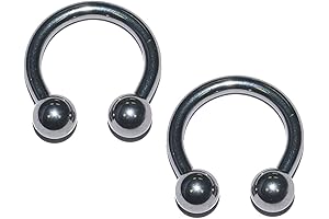 2x Pieces Circular Barbell Horseshoe Nipple Piercing Ring in 10 Gauge