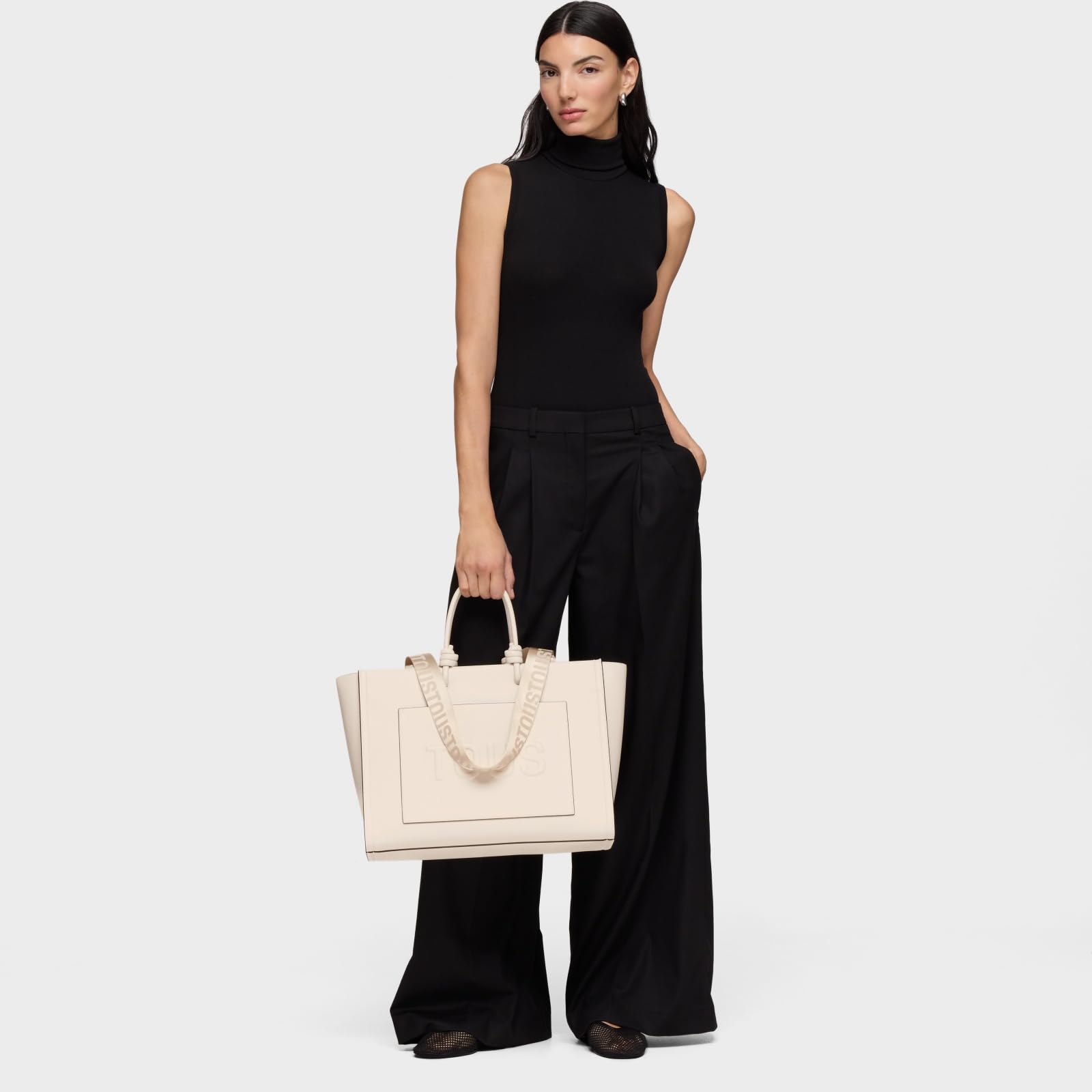 TOUS Shopper Grande Amaya Beige, Para Mujer, Medidas 30 x 40 x 17 cm, Colección Tous La Rue New