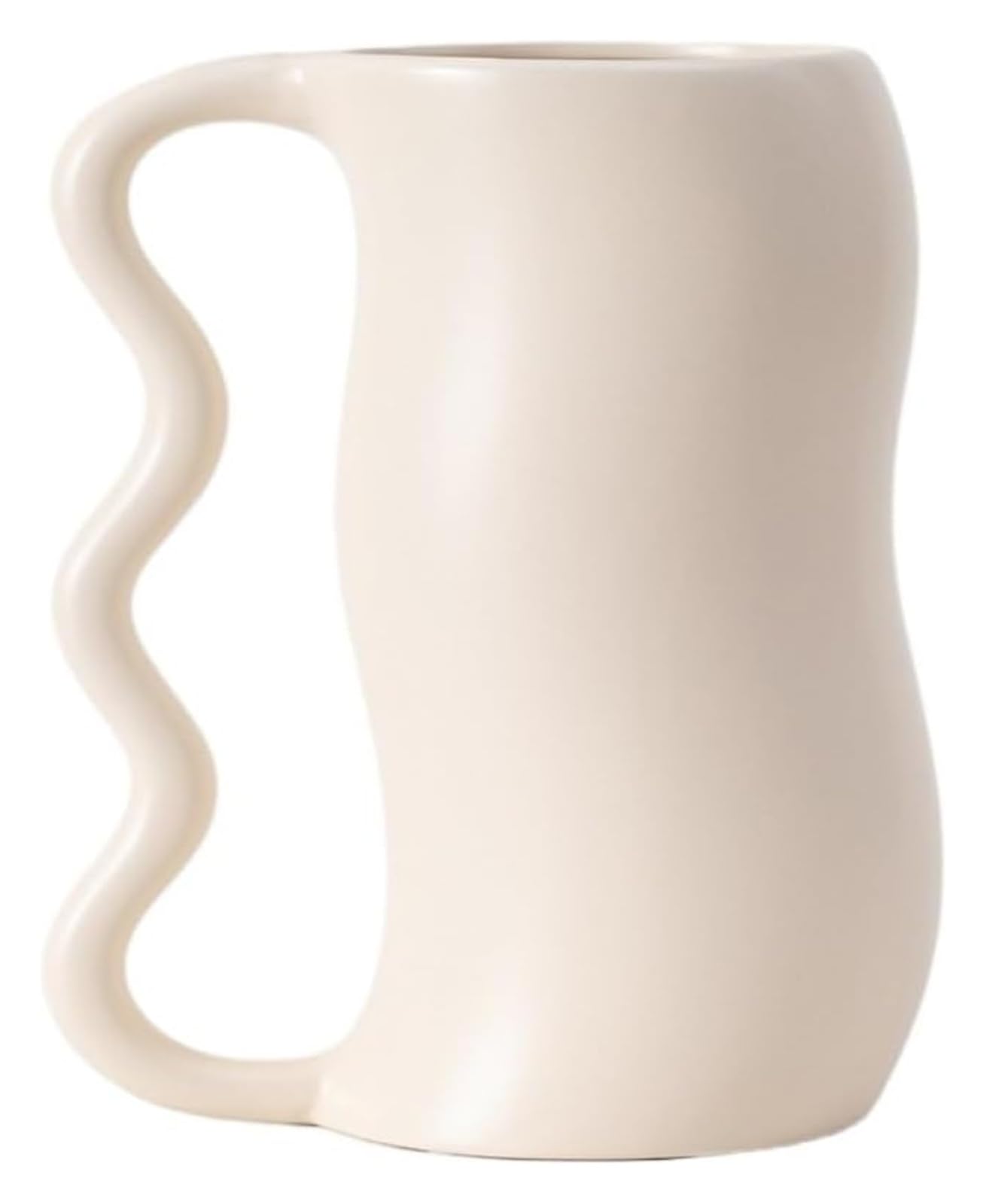 Bzgpmfud Blanc Vase Desktop Flower Glass Modern Wabi-Sabi Wave Handle Ceramic Ornaments Creative Living Room Flower Home Decorations Vase(Purple,S)-White-L(,S)