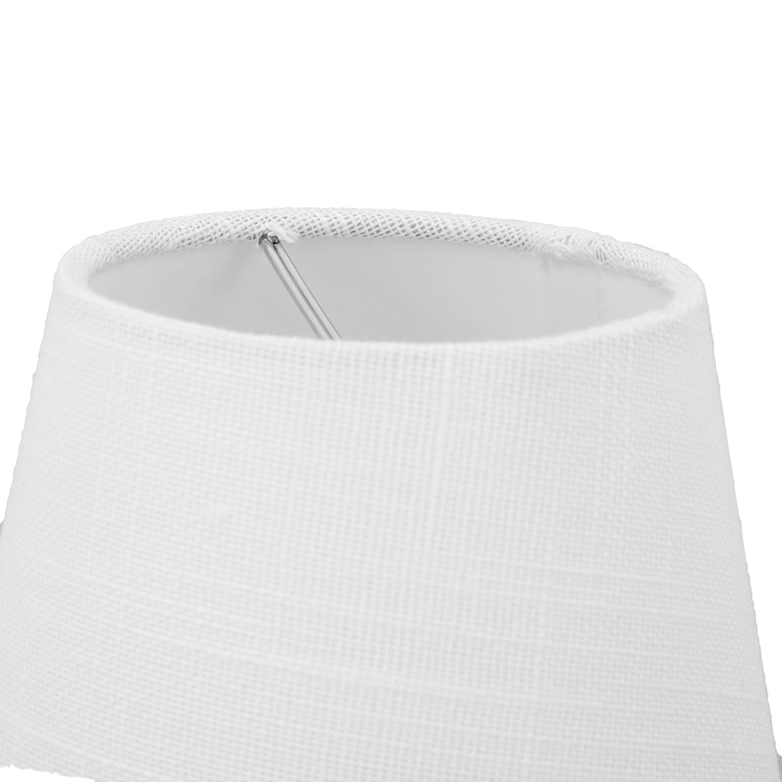 Jenngaoo 6 Paralumi a Botte in Tessuto Bianco per Lampadine E14, Clip per Lampadario da Tavolo, Confezione da 6 Pezzi, Diametro 14 cm, Design Classico con Diffusione Luce Uniforme