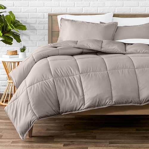 Image of Bare Home Comforter Set - King /California King Size - Ultra-Soft - Goose Down Alternative - Premium 1800 Series - All Season Warmth (King /Cal King, Khaki)