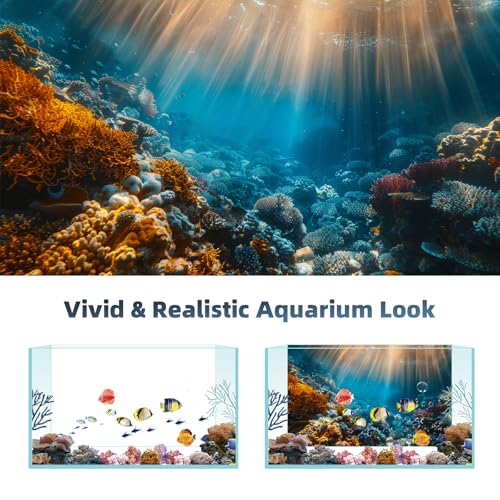 Image of 2 Pack Aquarium Background, 28x12 inch Vinyl Cloth Fish Background,Ocean & Black, for Fish Aquarium Decor Background