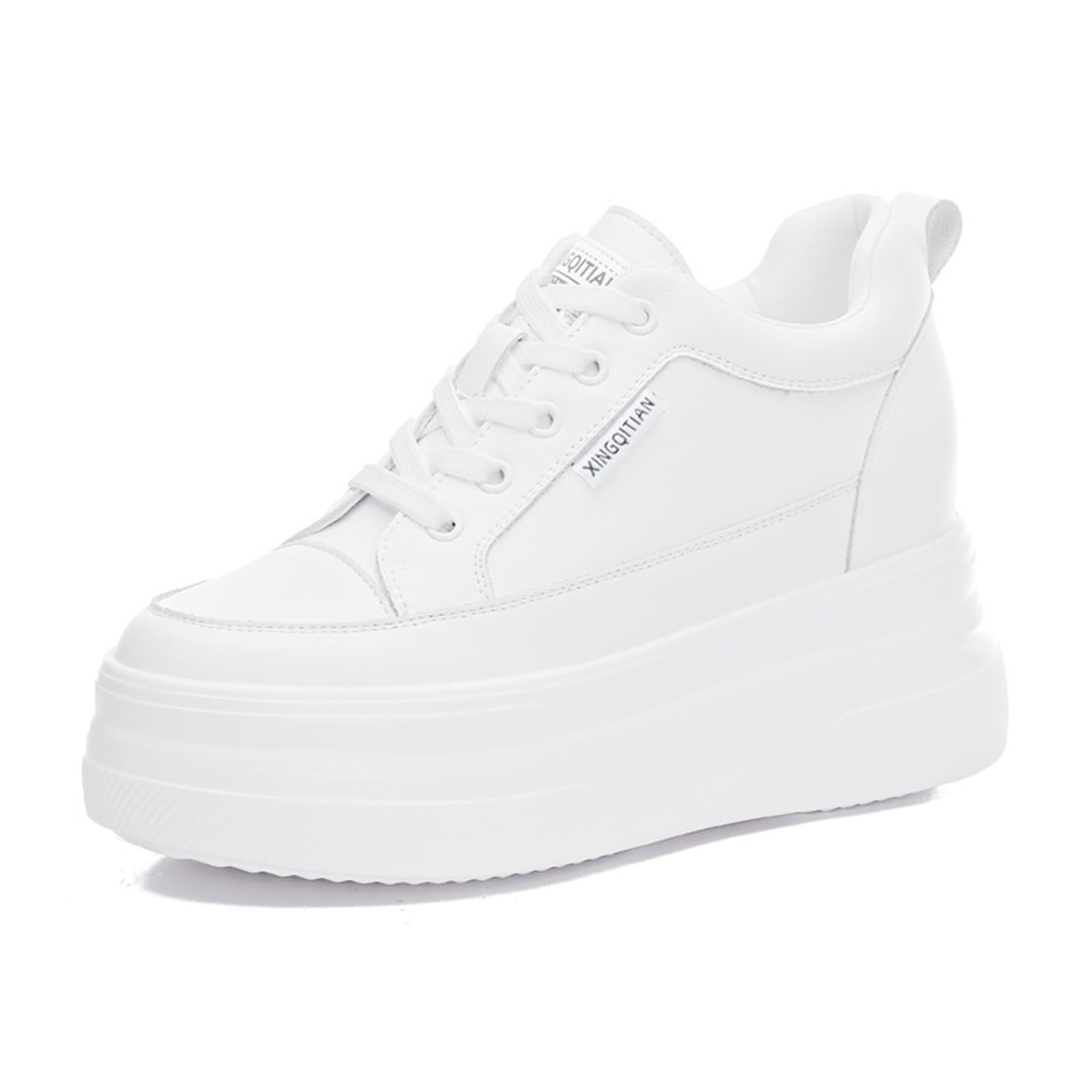 AONETIGER Sneakers Zeppa Interna Scarpe Donna Moda Pelle Casual Traspiranti Ginnastica con Piattaforma Tacco 8cm per Uso Quotidiano Ufficio Esterno Feste Gr.35EU-39EU