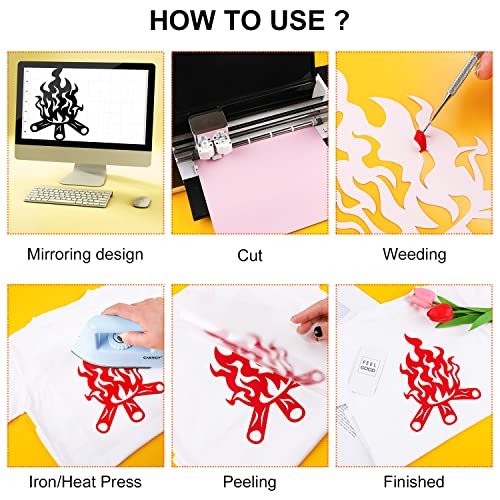 Caregy Htv Heat Transfer Vinyl Bundle: 90 Pack 12" X 10" Iron On Vinyl For T-Shirt, 53 Assorted Colors With Htv Accessories Tweezers For All Cutter Machine Or Heat Press Machine #TOP6