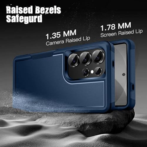 Image of KARWAN Shockproof Back Case Cover Compatible with Samsung Galaxy S23 Ultra, Heavy Duty Case with 360 Degree Camera Protection, Dual Layer Rugged Bumper Protection Cover with Matte Finish (Blue)