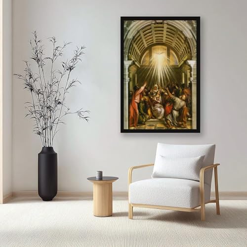 Poster Pentecôte par Titian toile avec cadre à suspendre cadeau idéal