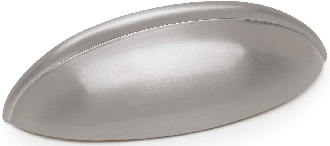 10 Pack - Cosmas 1399SN Satin Nickel Cabinet Hardware Bin Cup Drawer Handle Pull - 2-1/2" Inch (64mm) Hole Centers