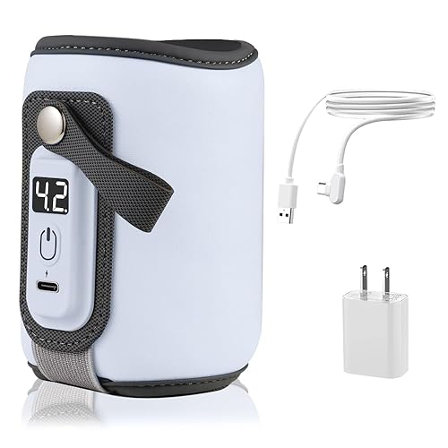 Calentador de biberones, calentador de leche para bebés con control de temperatura de 5 velocidades, calentamiento constante estable con pantalla