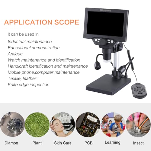 Image of Koolertron 7 Inch LCD Digital Microscope 12MP 1080P with 32G TF Card