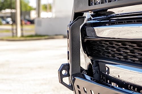 Image of RealTruck Heavy Metal Bull Bar for Chevy Silverado |, Steel, Textured Black | C19BB01-TX | Fits 2019-2021 Chevy 1500 /2022 1500 LTD