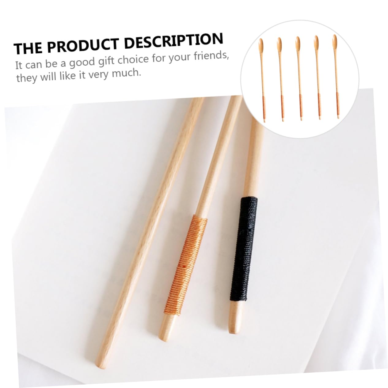 FUNOMOCYA 5pcs Wooden Honey Coffee Stirring Spoons Long Handle for Mixing Tea Syrup Jam