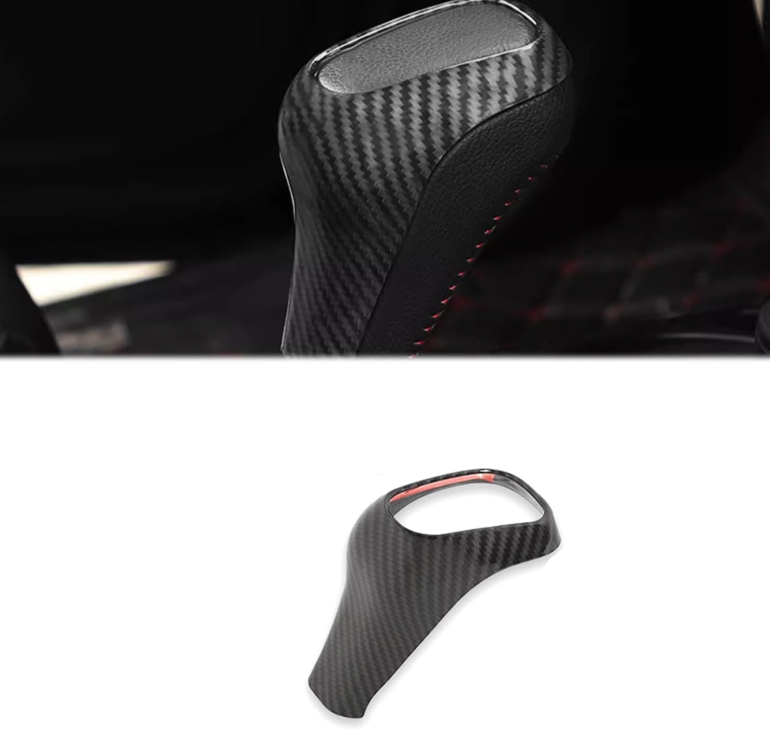 Ozukyn Interior Car Accessories Fit for Toyota 4Runner TRD Pro Off-Road 2010-2021 Tundra 2014-2021 Center Gear Shift Head Cover Trim ABS Red