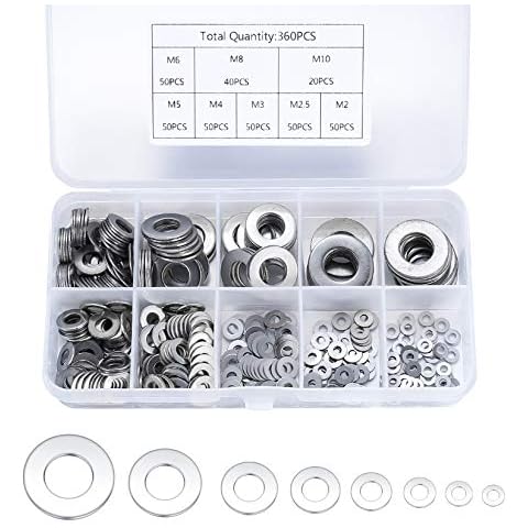 360PCS Stainless Steel Flat Washers Set Cover