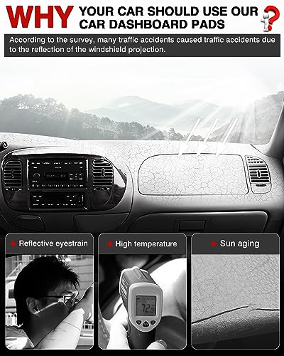Image of Autorder Dashboard Cover Mat for 1997-2003 Ford F150 /F250 /Expedition /F150 Heritage Accessories Dash Cover Flannel Dash Mat Sunshade Glare UV Rays Protector(Without Light Sensor&Climate Sensor)
