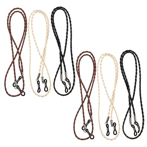 WOONEKY 6pcs Sports Glasses Rope Glasses Holder Lanyards Eyeglass Holder Strap Eyeglasses Straps Eyeglass Straps for Men Glasses Chain Eyeglass Retainer Cord Eyewear Retainer Leather