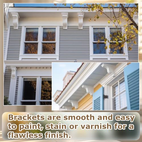 Image of Briwooody 2 Pcs Unfinished Paintable Corbels Bracket for Doorway Countertop Home Cabinet Bookshelves Furniture Support PU (3 1 /2 W X 7 D X 9 Inch H,Classical Style)