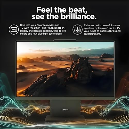 Image of Lenovo ThinkCentre Home & Business All-in-one Computer, 23.8 inch FHD IPS Display, Intel Core i5-13420H Processor, 64GB DDR5 RAM, 2TB PCIe SSD, Wi-Fi 6, Webcam, USB-C, HDMI in&Out, Windows 11 Pro