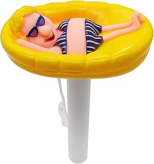 Floating Pool Thermometer Floating Pool Thermometer Swimming Pool Thermometer with Rope Cartoon Style Water Thermometer Outdoor/Indoor Swimming Large Size Easy Read
