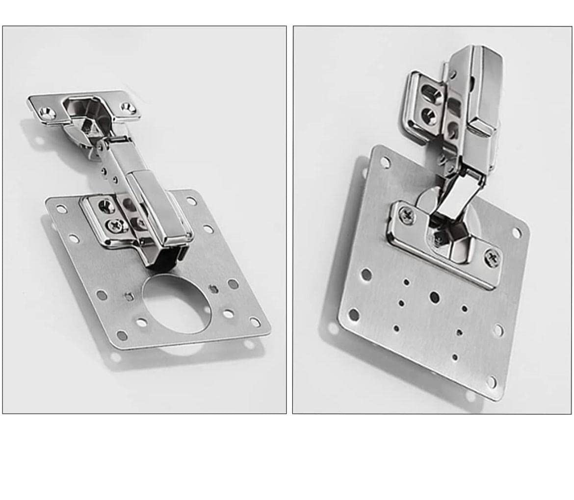 BricoShopping 4 Pezzi Piastra Riparatrice ACCIAIO INOX 430 UNIVERSALE per CERNIERE Anta Rotta Mobili In Legno Armadi Da Cucina Per Riparare Ante Rotte e KIT Riparazione Mobile Staffa Con 24 Viti