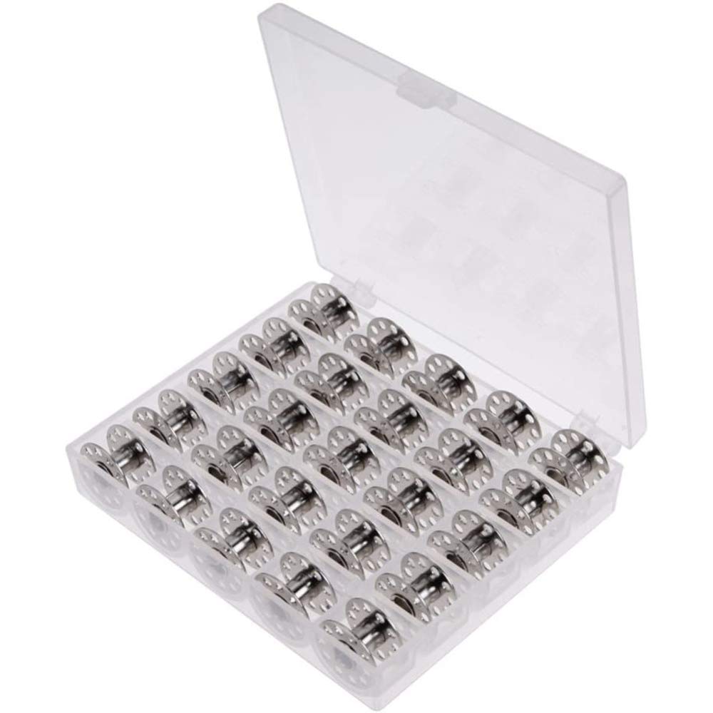 Ancllo 25 Metal Bobbin Spool, Multifunctional Sewing Machine Universal Bobbin With Case For Standard Household Sewing Machine Brother Singer, Feiyue, Home