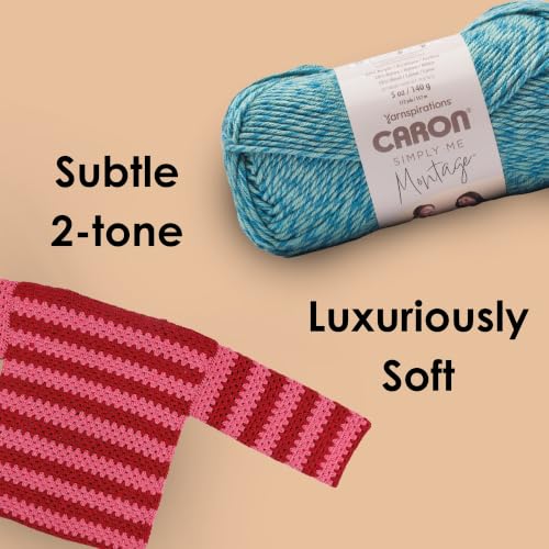 Image of Caron Simply Me Montage Abalone Yarn - 3 Pack of 140g /5oz - 62% Acrylic 20% Nylon 18% Wool - #5 Bulky - 172 Yards - Knitting /Crochet