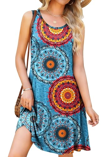 Image of WEACZZY Women Summer Casual Swing T Shirt Dresses Beach Cover up Loose Dress
