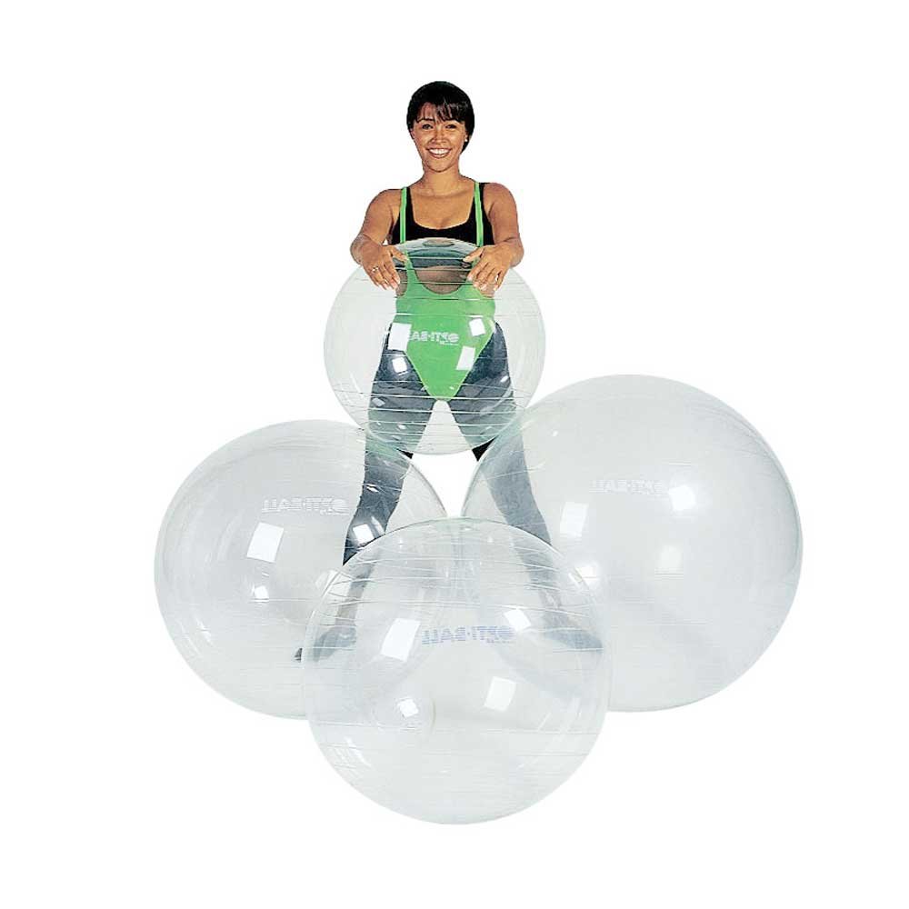 1x transparenter Gymnastikball OPTI von Behrend, Fitnessball Sportball, hochelastisch, 95 cm