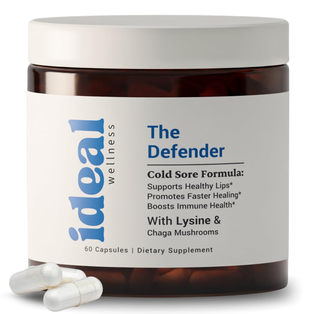 L-Lysine Cold Sore Treatment For Lips With Immune Support - L Lysine 1000mg Capsules, Chaga, Bee Propolis, Vitamin C, Zinc & Licorice Root Extract - Non-GMO, Vegetarian, 60 Capsules for Men and Women