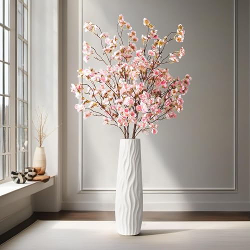Dremisland 4PCS Artificial Cherry Blossom Branches Pink Plum Blossom 39.3in Winter Fake Flowers Tree Stems Silk floral Plants Desk Spring Decoration for Wedding Bouquets Party Table Vase Decor - Image 2